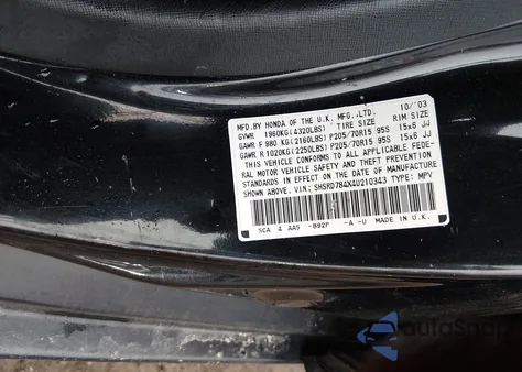 2004 Honda Cr-V Lx z USA, uszkodzony, nr VIN SHSRD784X4U210343